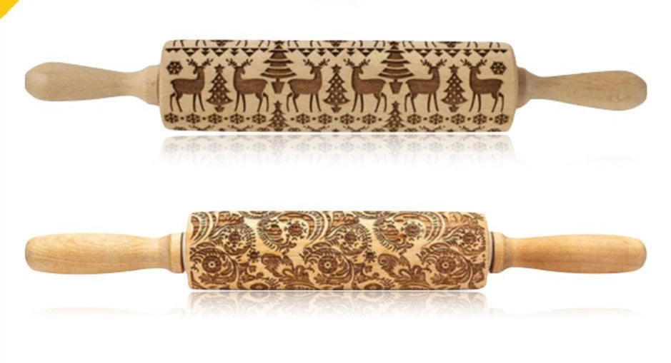 Festive Embossing Rolling Pin