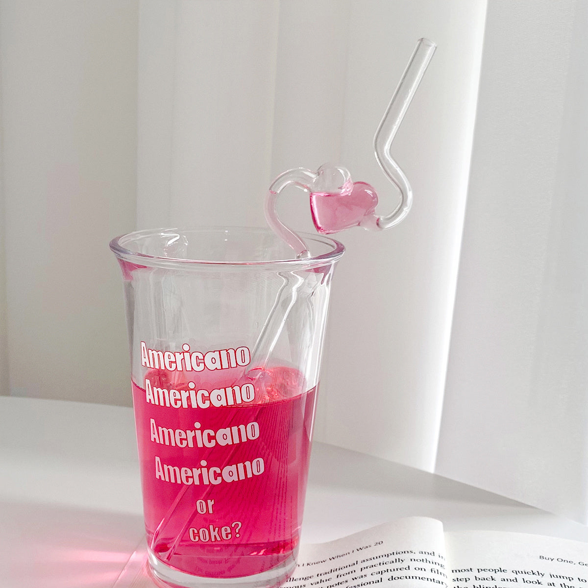 Love Heart Reusable Borosilicate Glass Straw