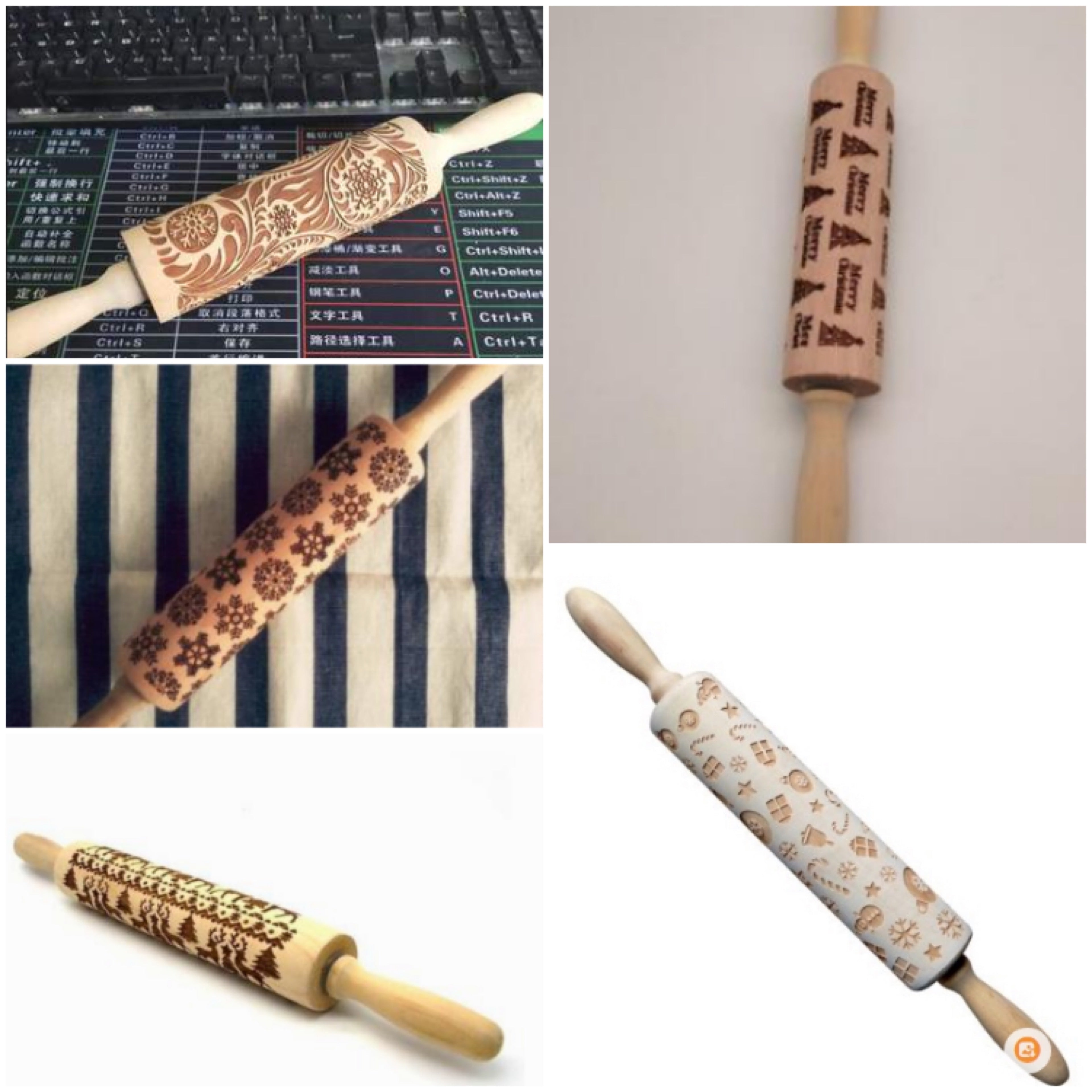 Festive Embossing Rolling Pin