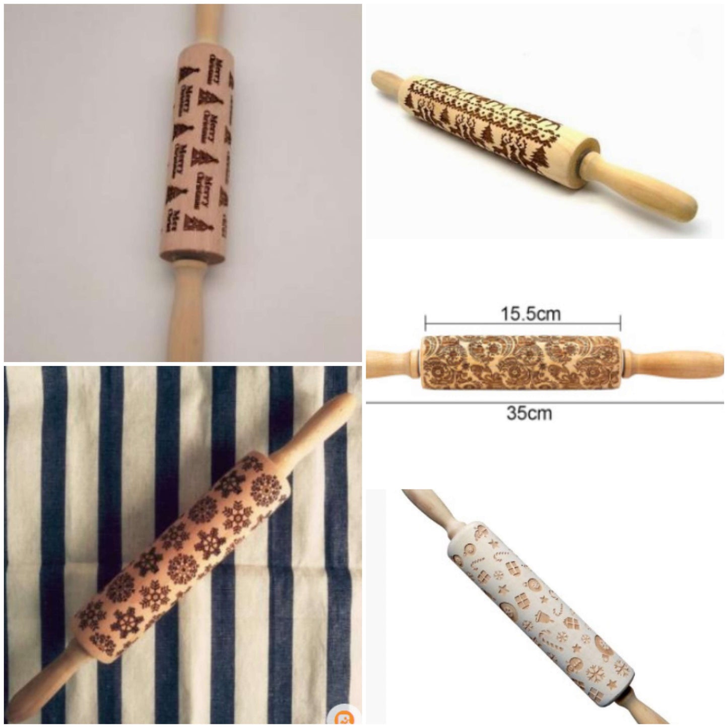 Festive Embossing Rolling Pin