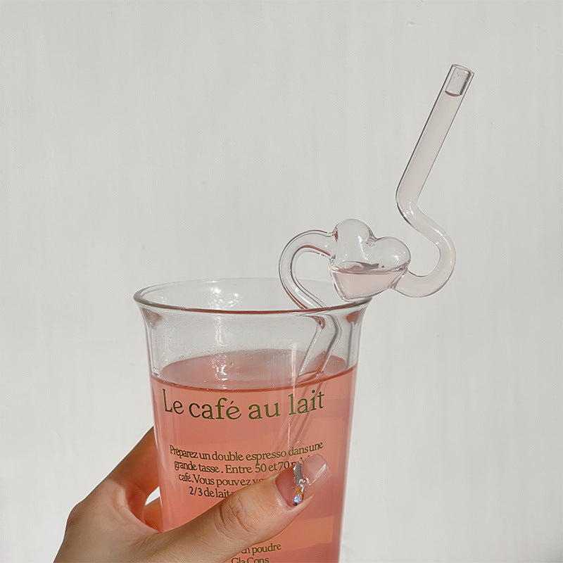 Love Heart Reusable Borosilicate Glass Straw
